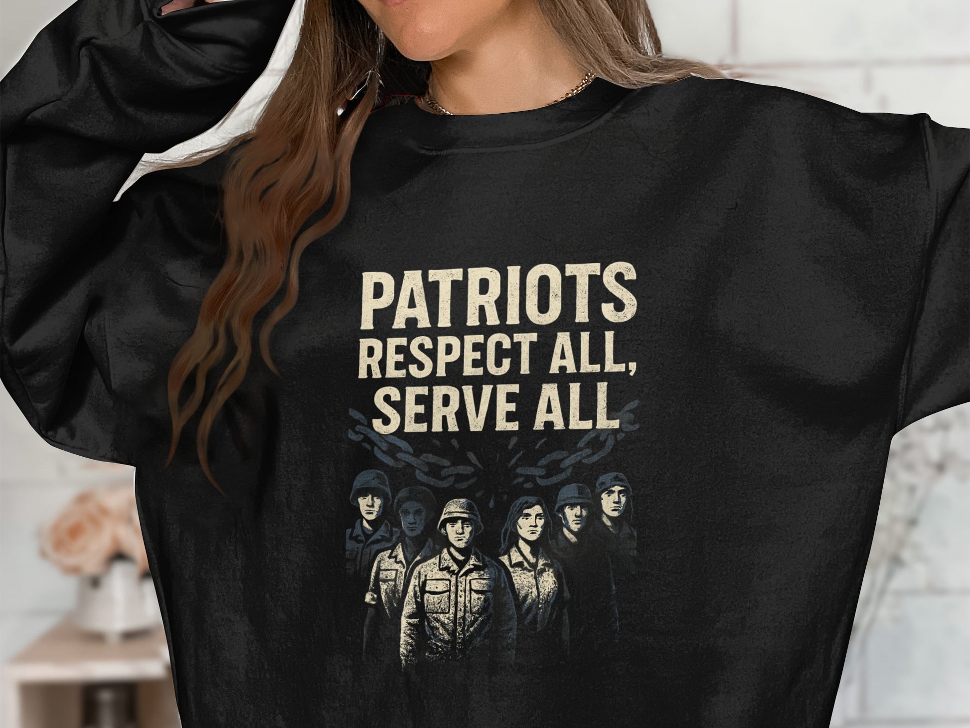 Patriots Respect All Serve All Graphic Sweatshirt product