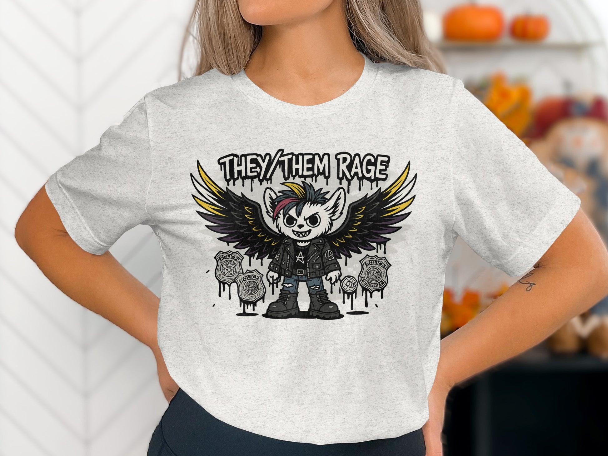 They/Them Rage Anime Style Design T-Shirt product