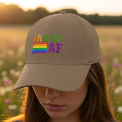 Proud AF Rainbow Baseball Cap Hat Apparel product