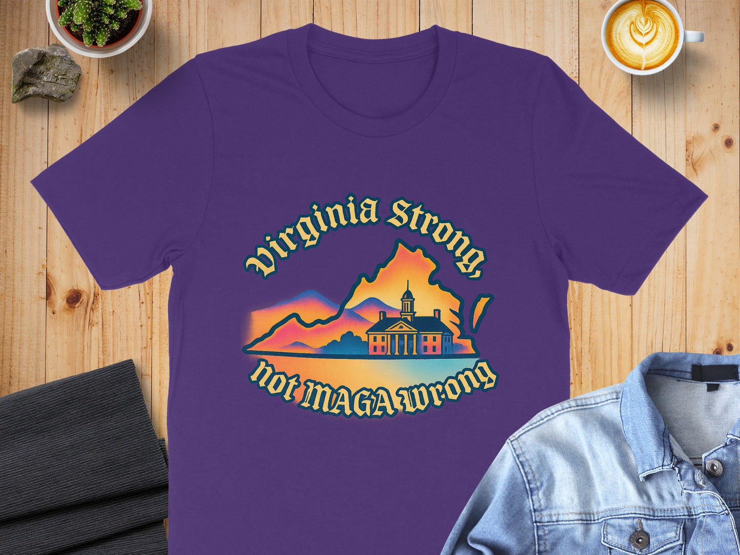 Virginia Strong Not MAGA Wrong Graphic T-shirt product type