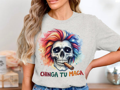 Colorful Skull With Cigar Distinct Graphic Shirt product