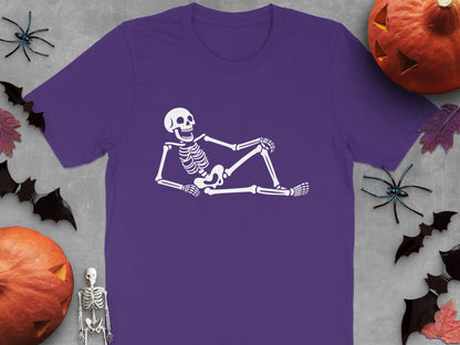 Relaxed Skeleton Design Purple Tee shirt product