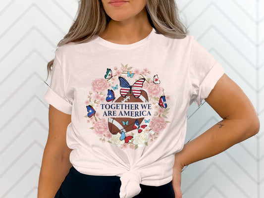 Together We Are America Patriotic Butterfly T-shirt