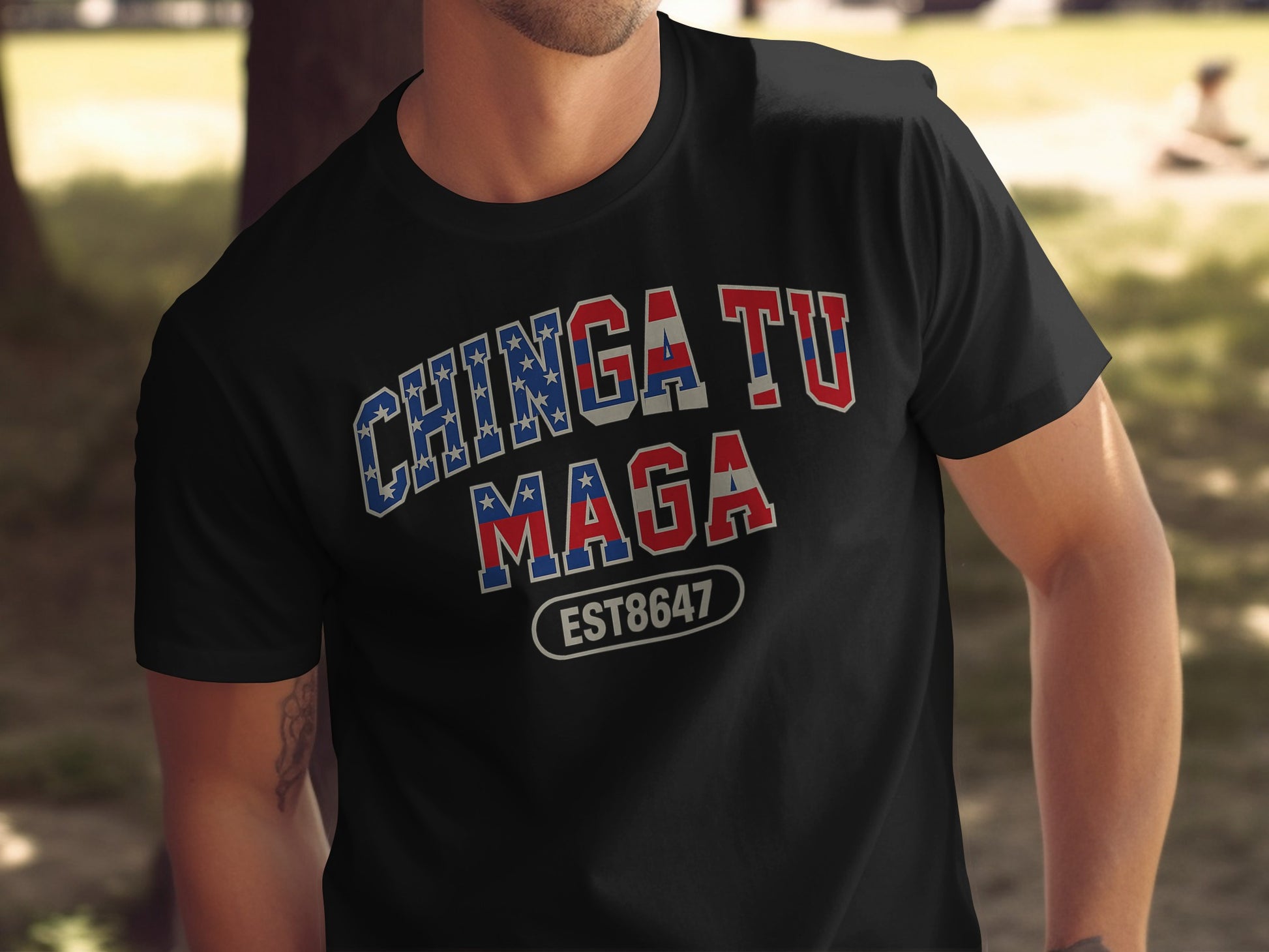 Chinga Tu Maga EST8647 Patriotic Graphic Shirt
