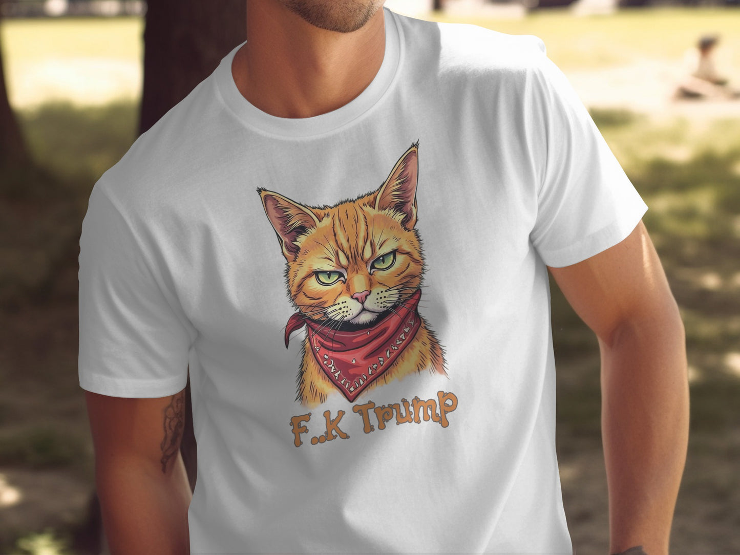 F.k Trump Cat with Bandana Graphic T-Shirt product