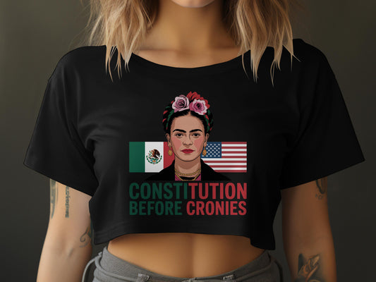 Constitution Before Cronies Graphic Crop Top product