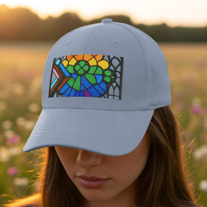 Vibrant Stained Glass Design Cap product type