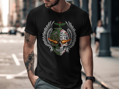 Skull Wings Design We Resist We Rise Statement product type