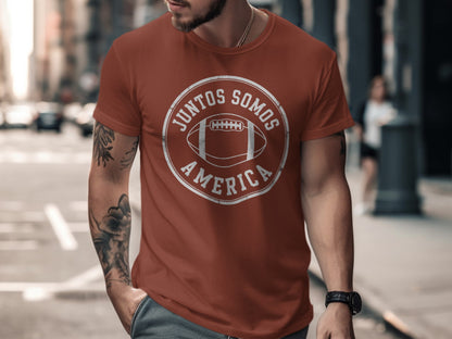 Juntos Somos America Football Theme T-Shirt Product