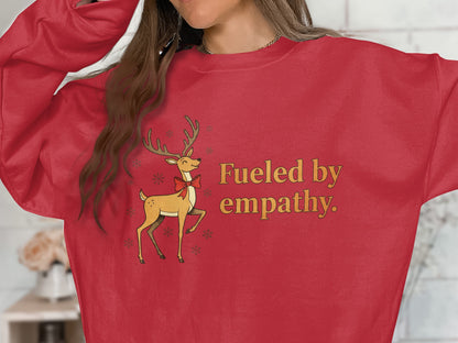 Fueled by Empathy Festive Reindeer Long-Sleeve