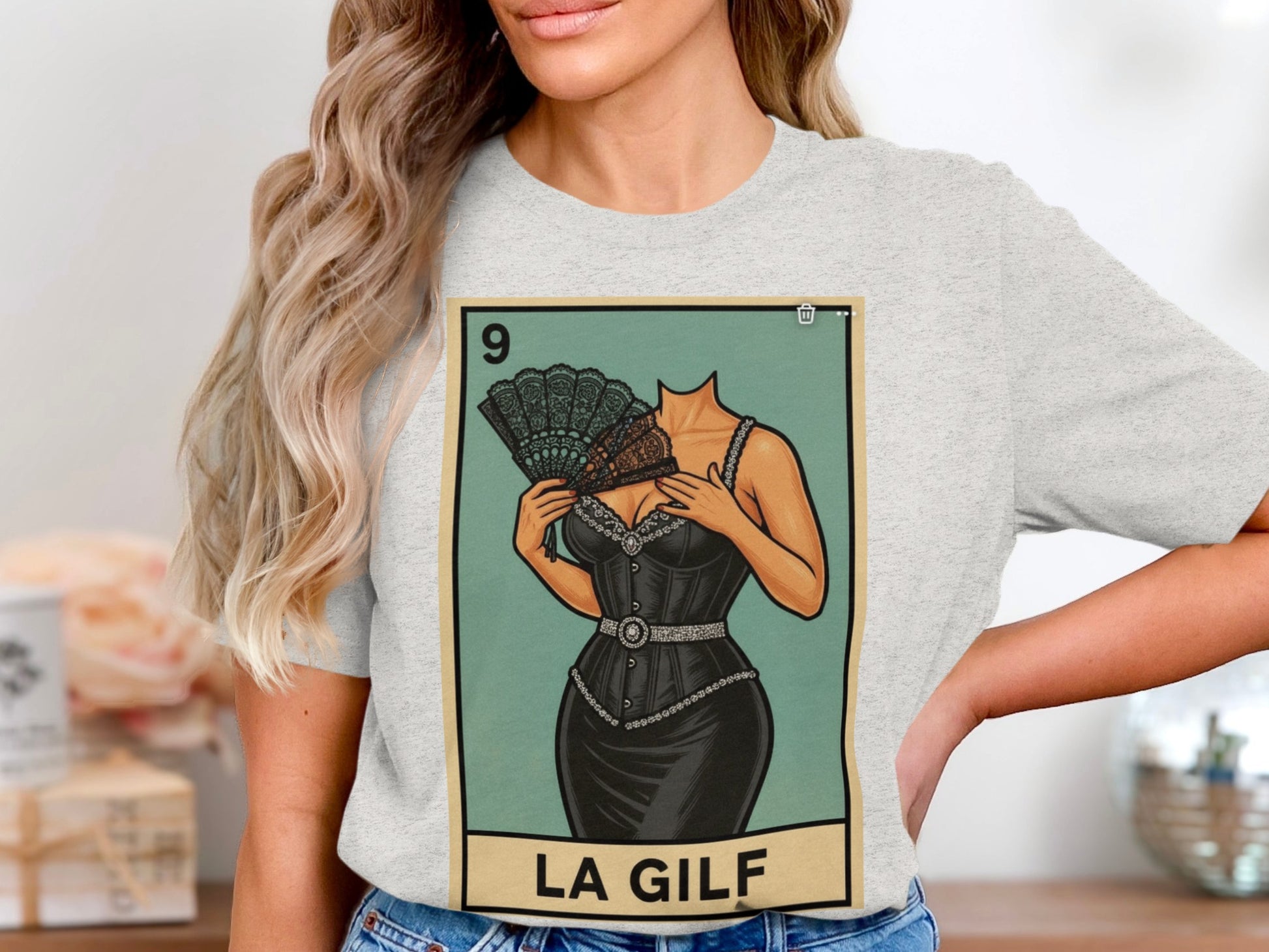 La Gilf with Fan Luxury Graphic Grey T-shirt product