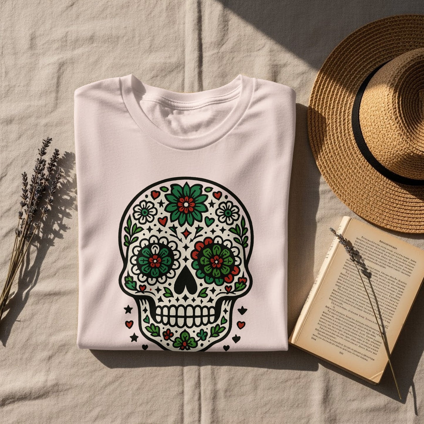 Floral Skull Design Shirt Perfect for Stylish Looks