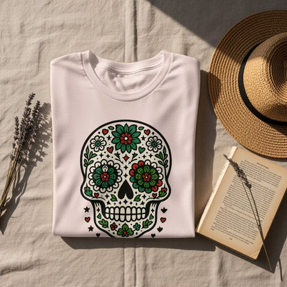 Floral Skull Design Shirt Perfect for Stylish Looks