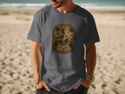 Mountain and Moon Graphic Design T-shirt product