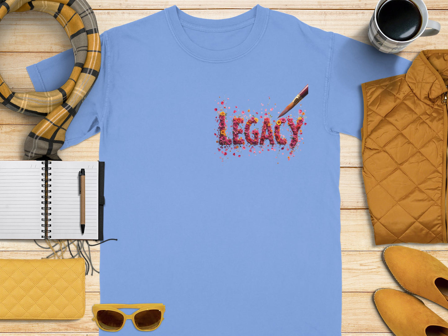 Blue Graphic Tee with Colorful Legacy Design product