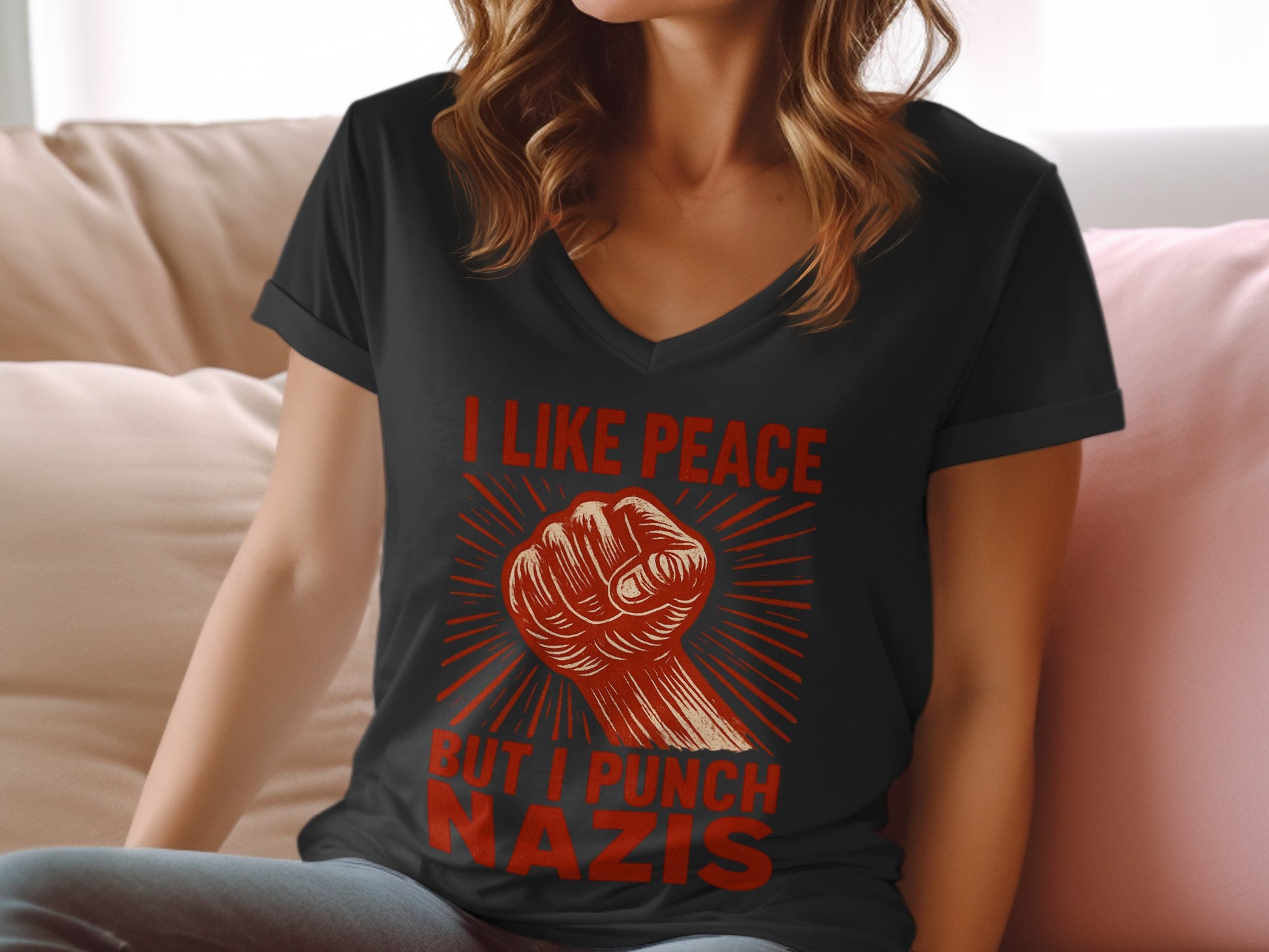 I Like Peace But I Punch Nazis T-shirt