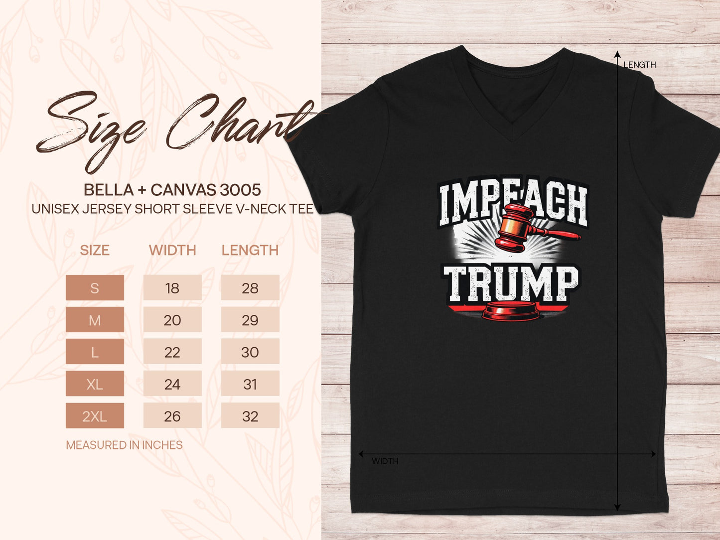 Impeach Trump Graphic V-Neck Tee Shirt Product