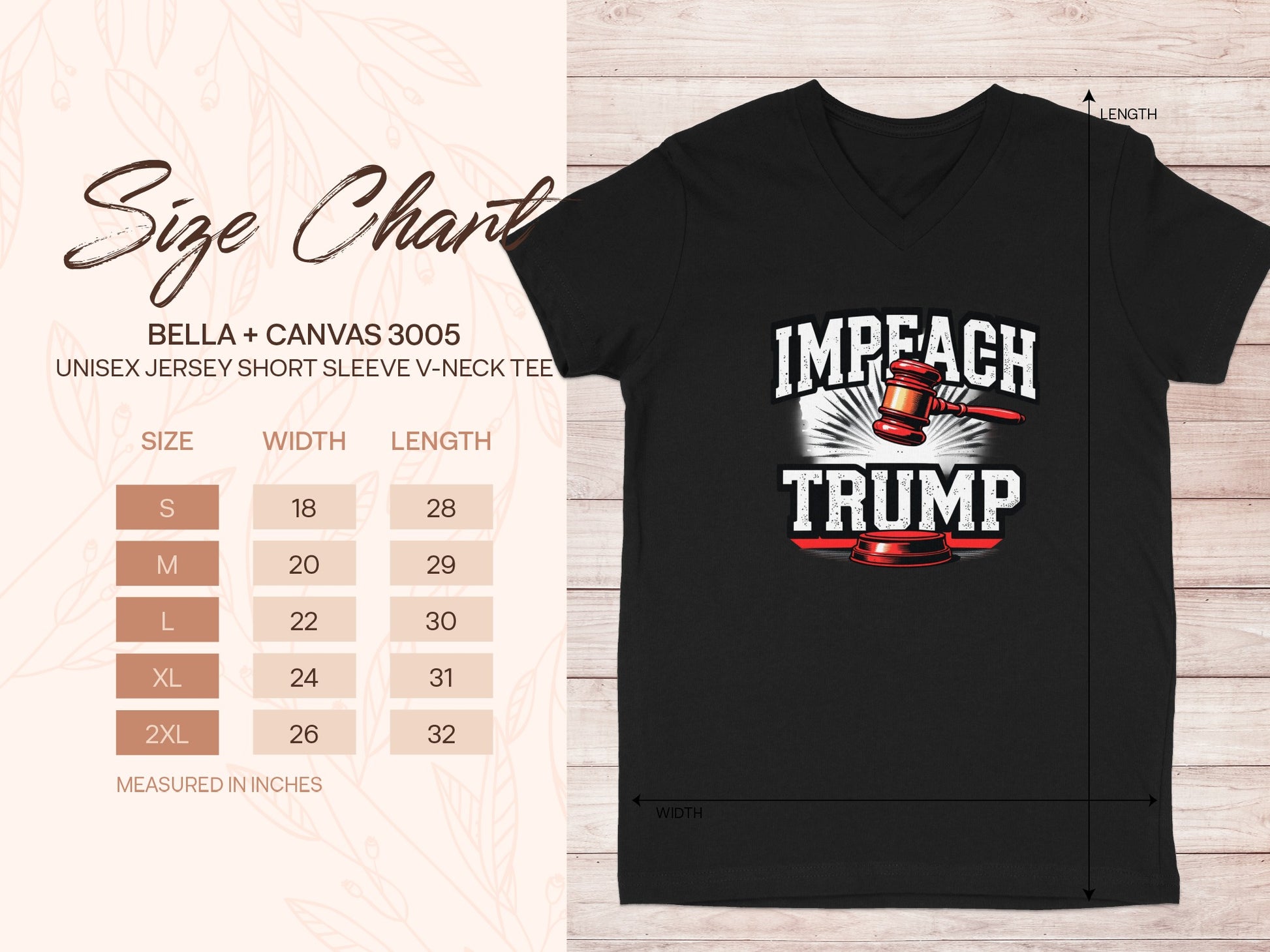 Impeach Trump Graphic V-Neck Tee Shirt Product