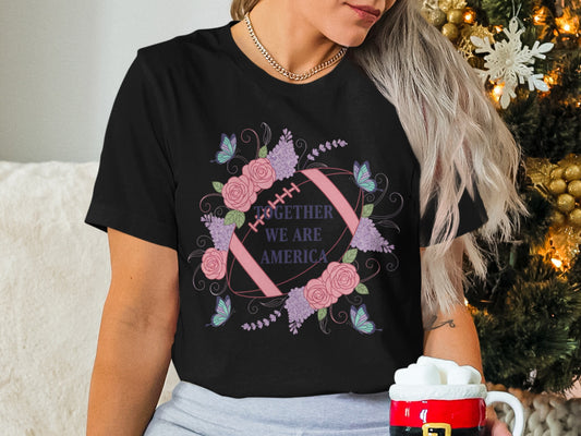 Together We Are America Floral Graphic T-Shirt