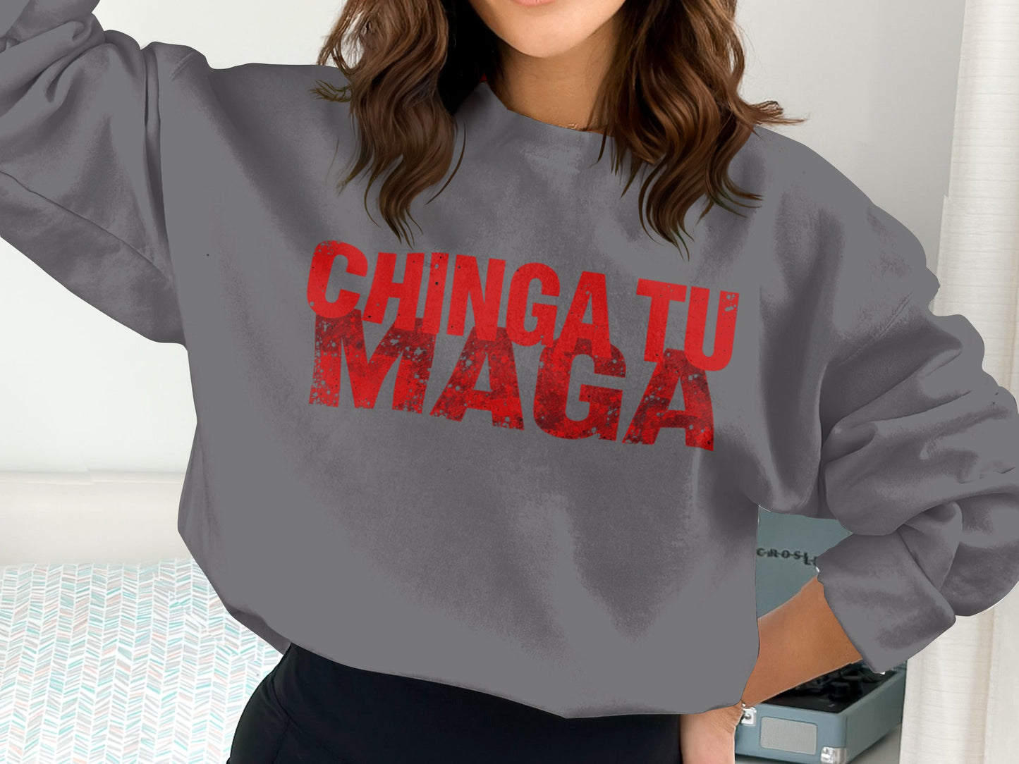 Chinga Tu Maga Statement Graphic Sweater