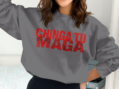 Chinga Tu Maga Statement Graphic Sweater