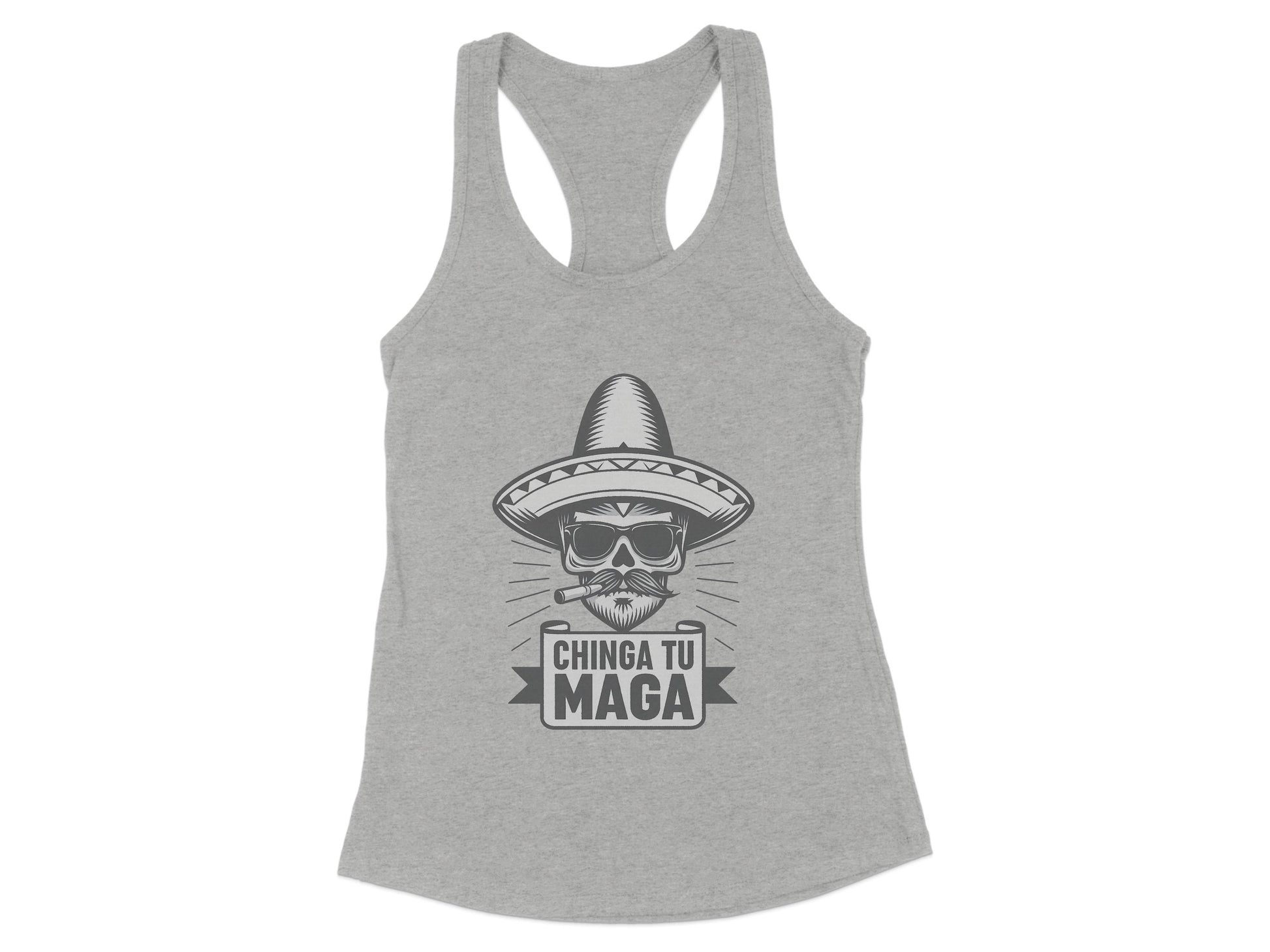 Chinga Tu Maga Skull Wearing Sombrero Tank Top product type