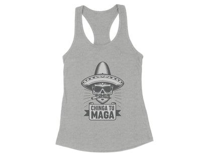 Chinga Tu Maga Skull Wearing Sombrero Tank Top product type