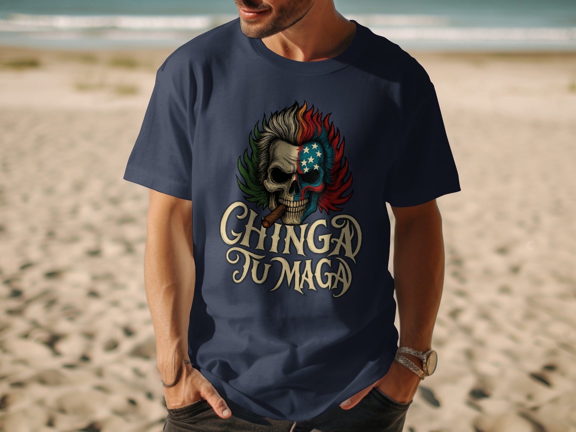 Chinga Tu Maga Shirt with Skull Design Unique Product