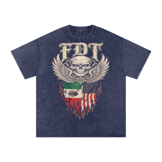 FDT Anti trump vintage style tee, great quality |Snow Washed Oversized Cotton T-Shirt