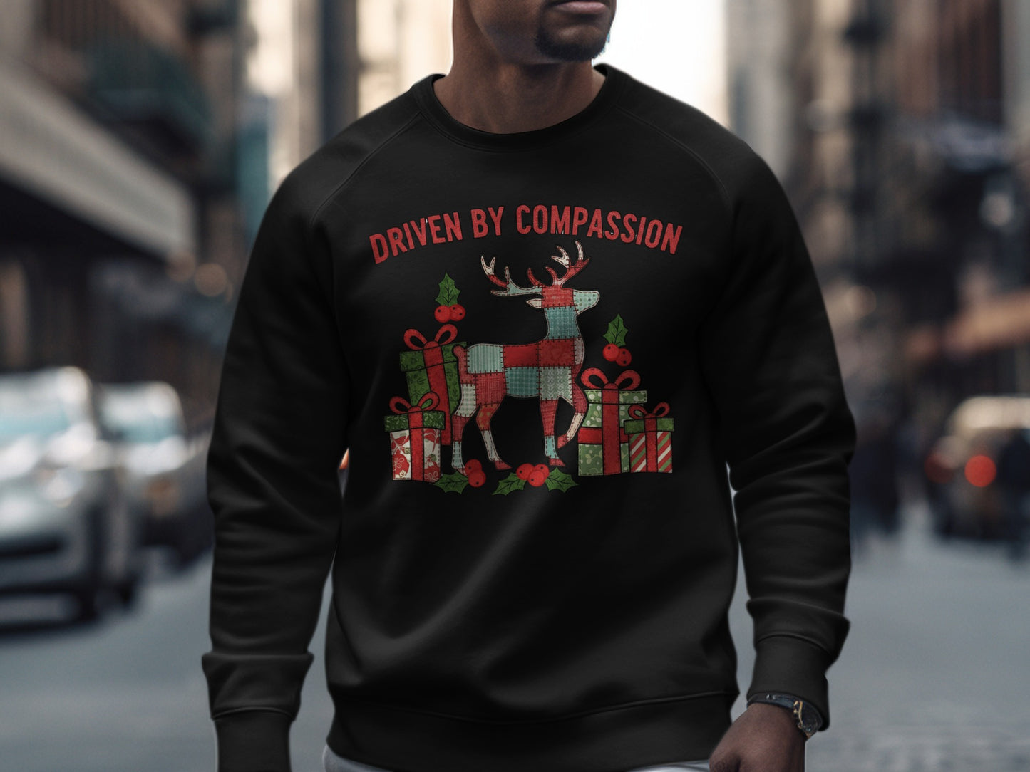 Driven By Compassion Christmas Reindeer Sweatshirt