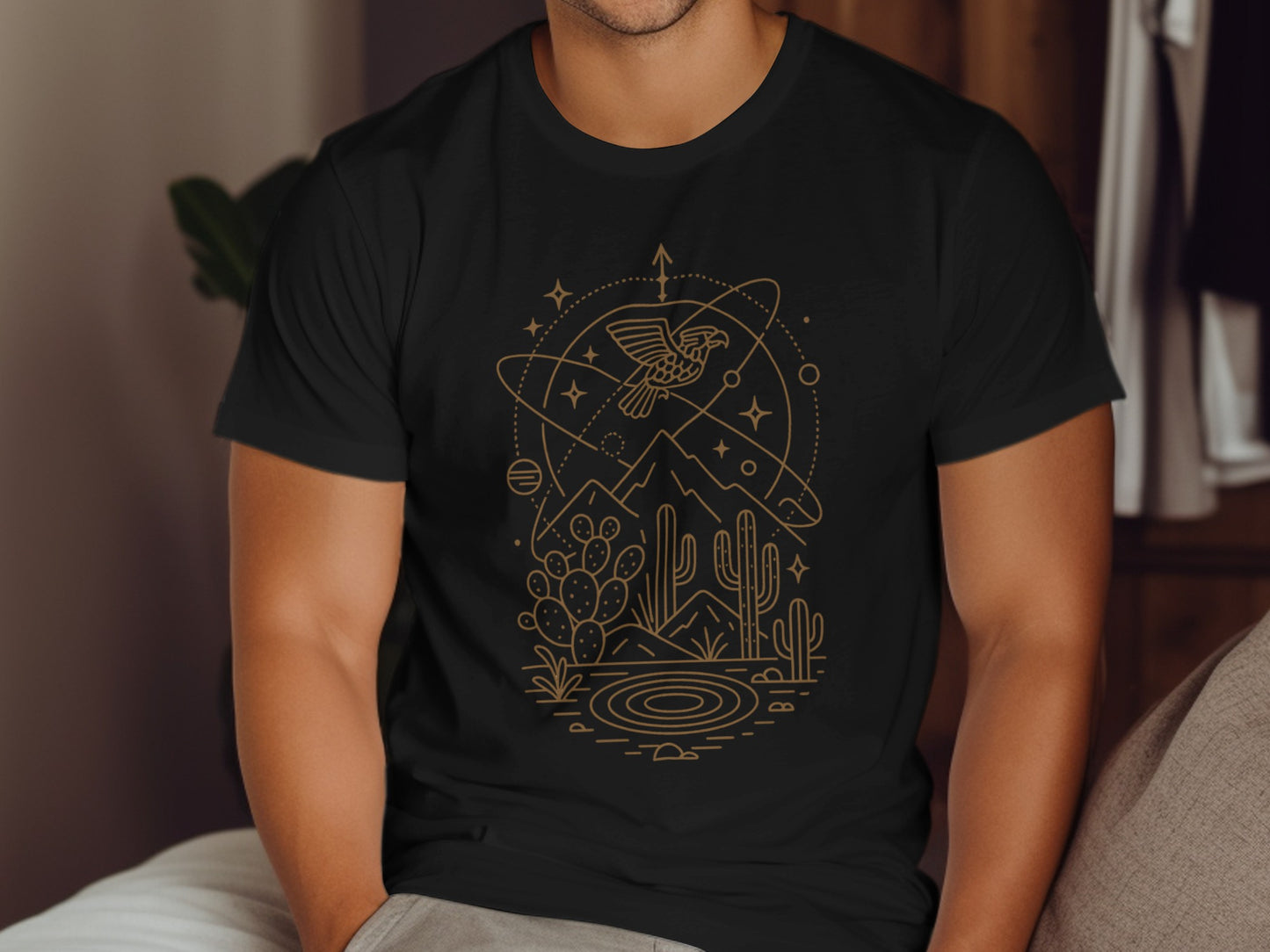 Cosmic Mountain Cactus and Eagle Graphic Tee product