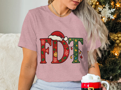 Christmas Themed FDT Graphic T Shirt for Holiday Fun