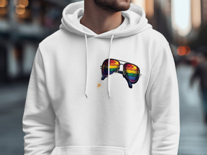 Stylish Hoodie with Rainbow Sunglasses Design product type