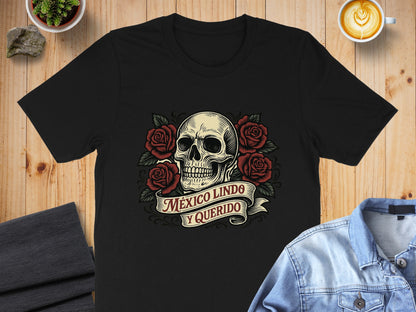 México Lindo y Querido Skull Roses T-Shirt product type