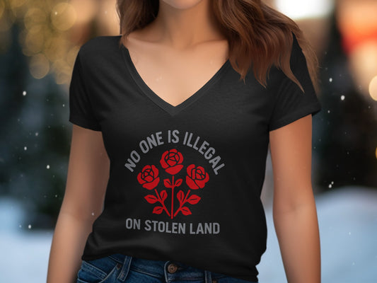 No One Is Illegal On Stolen Land Graphic Tee product
