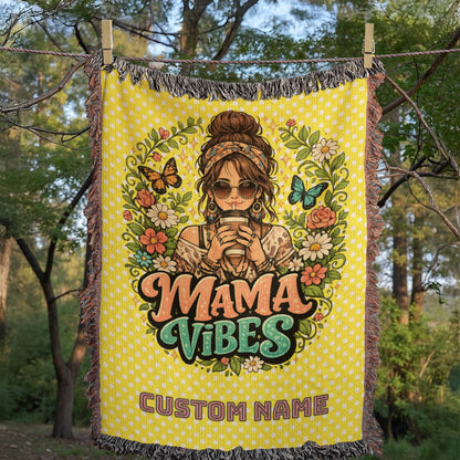 Custom Mother's blanket, add your personalization to Woven Blanket, amazing quality