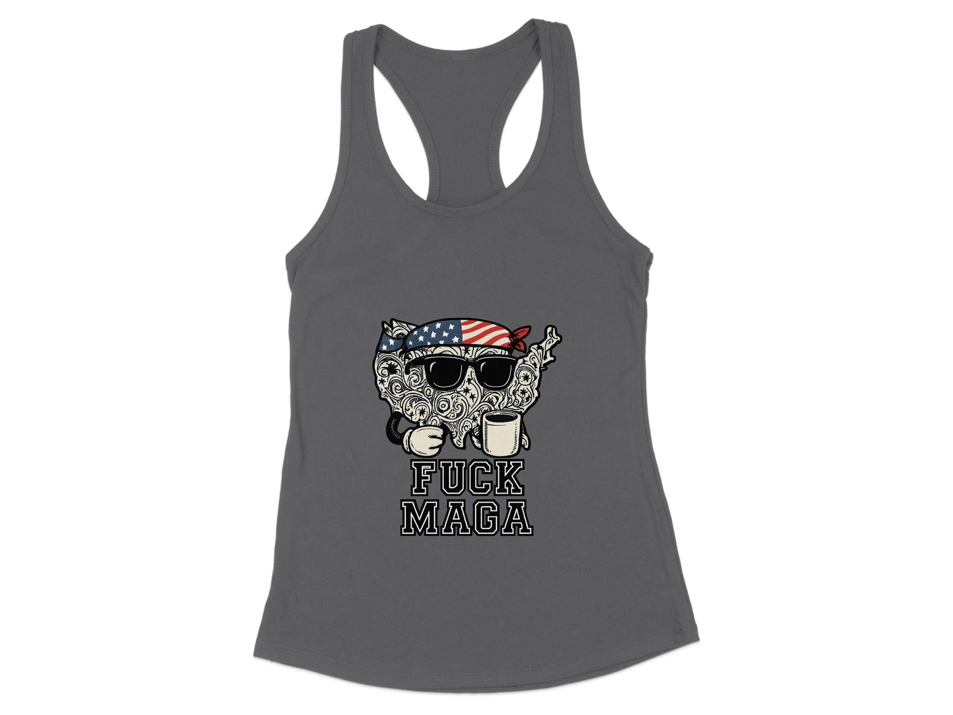Patriotic Tattooed Bear Holding Mugs Design Tank Top product