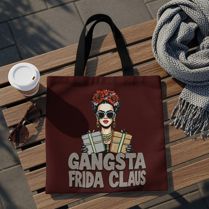 Gangsta Frida Claus Tote Bag for Holiday Shopping