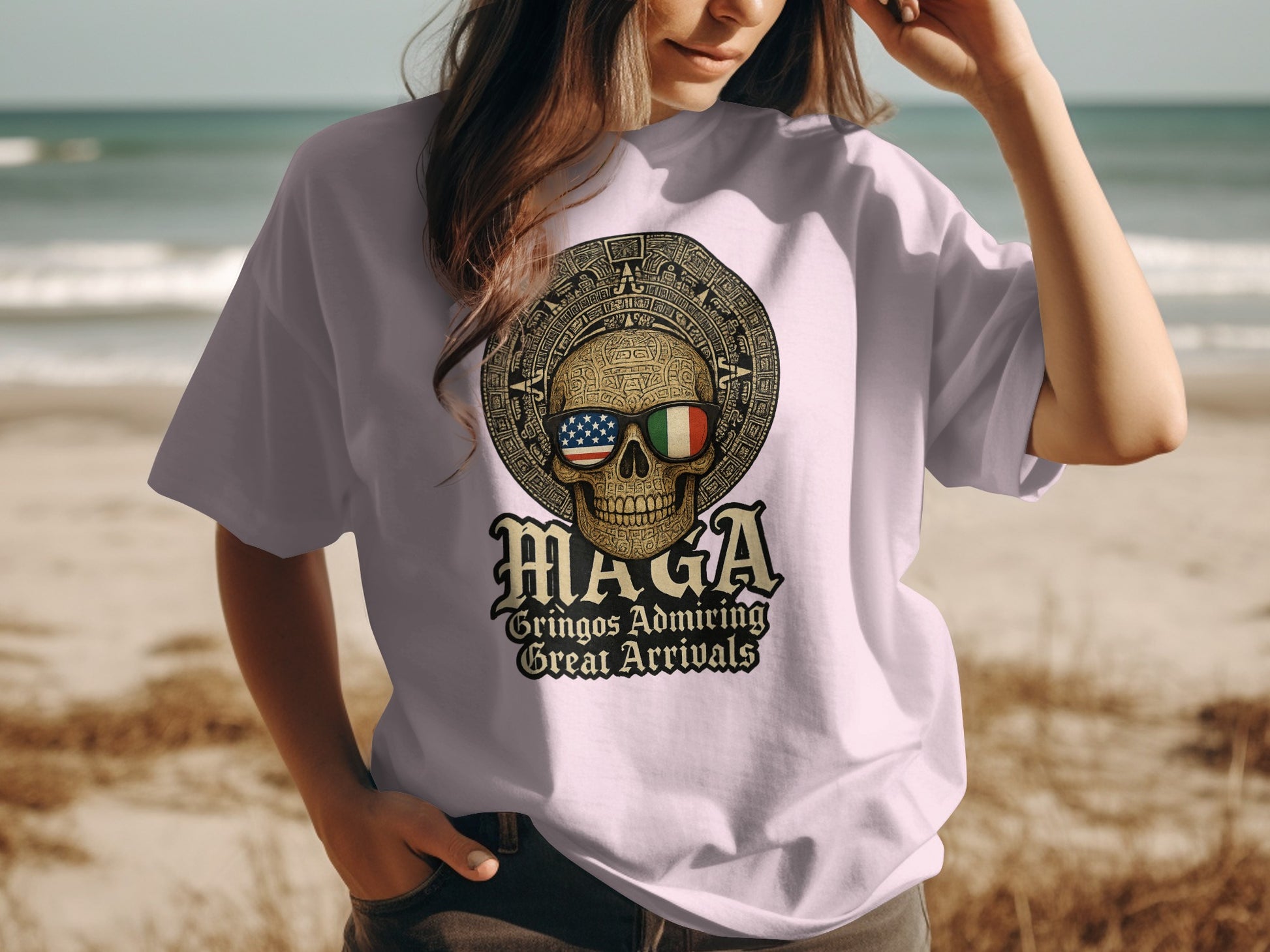 Patriotic Skull Art Design T-Shirt Fashion Product