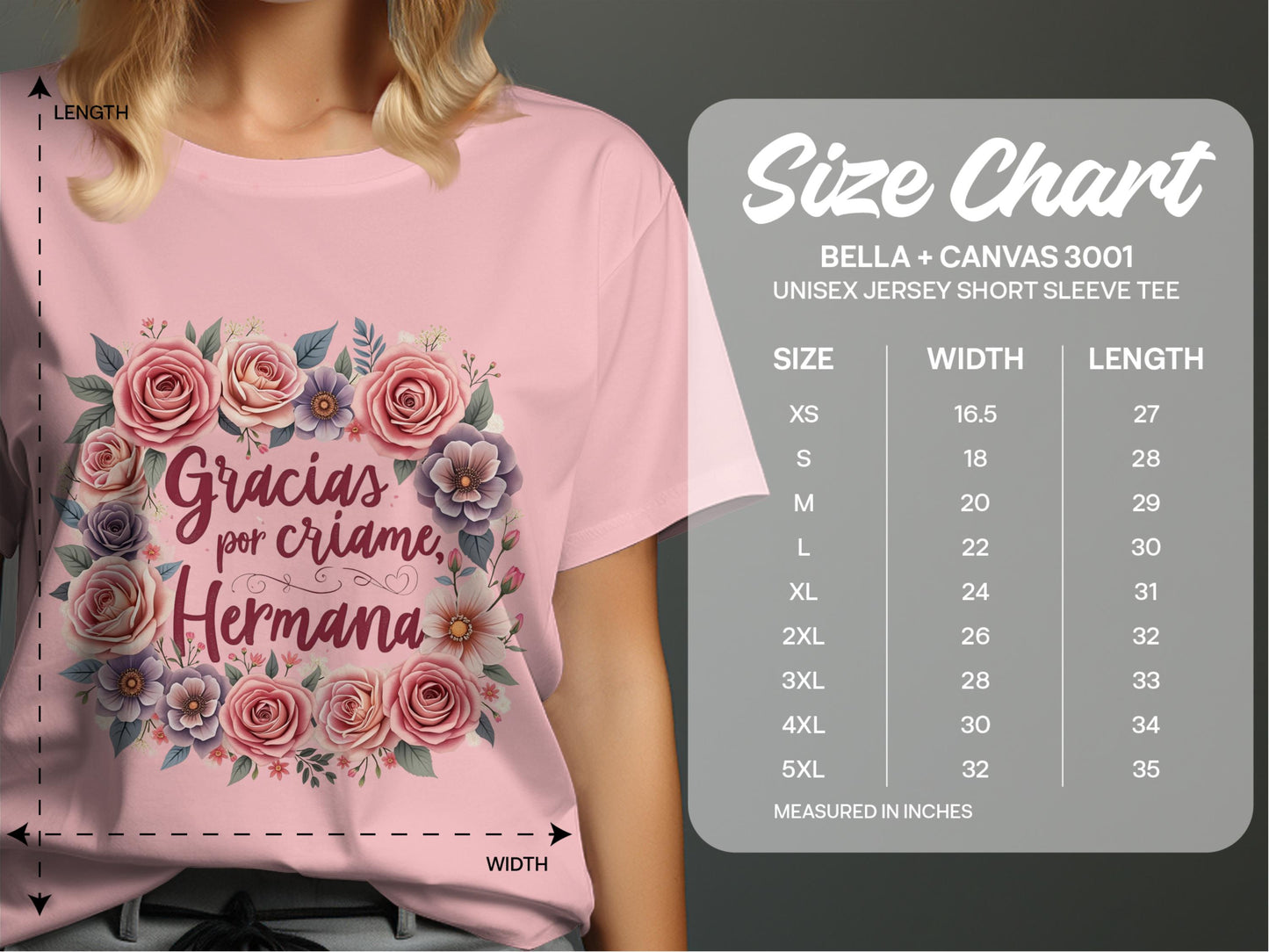 Gracias Por Cuidarme Hermana Floral Graphic Shirt product type