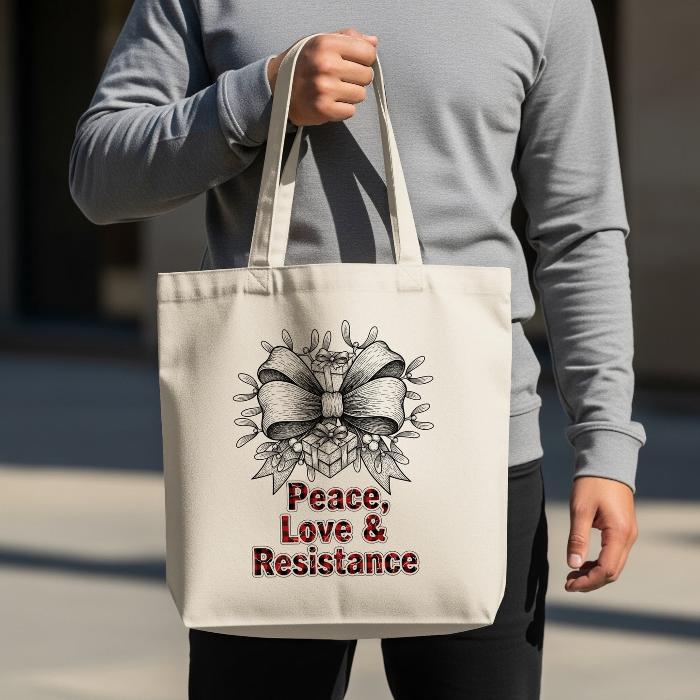 Peace Love and Resistance Tote Bag Product