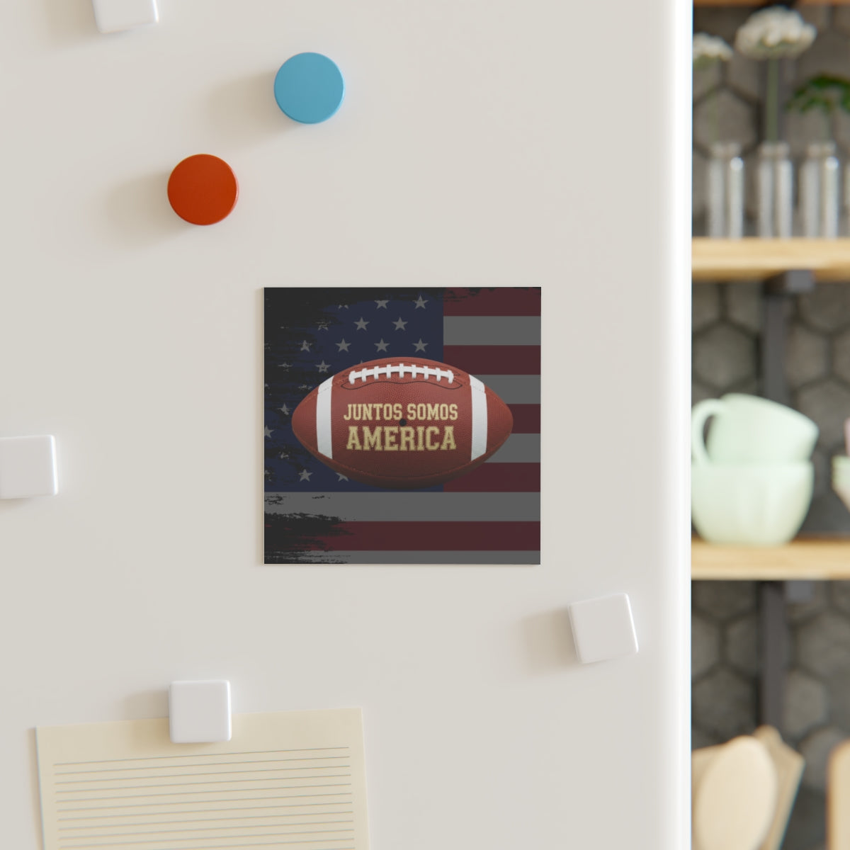 Juntos Somos America Football Magnet for Fridge Office Decor