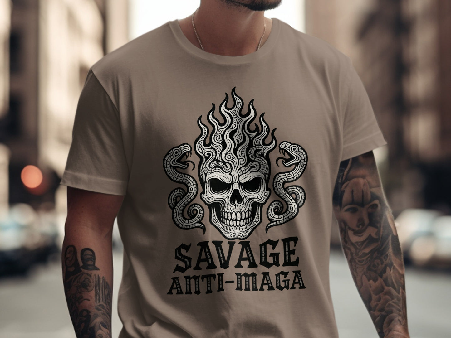 Savage Anti-Mage Skull Graphic T-Shirt