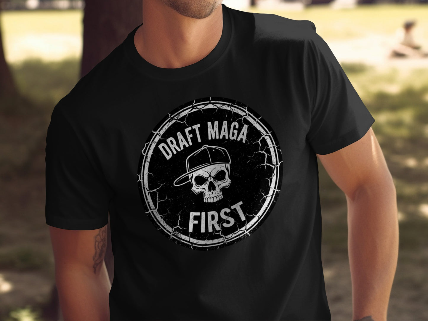 Draft Maga First Graphic Skull Design T-Shirt Product