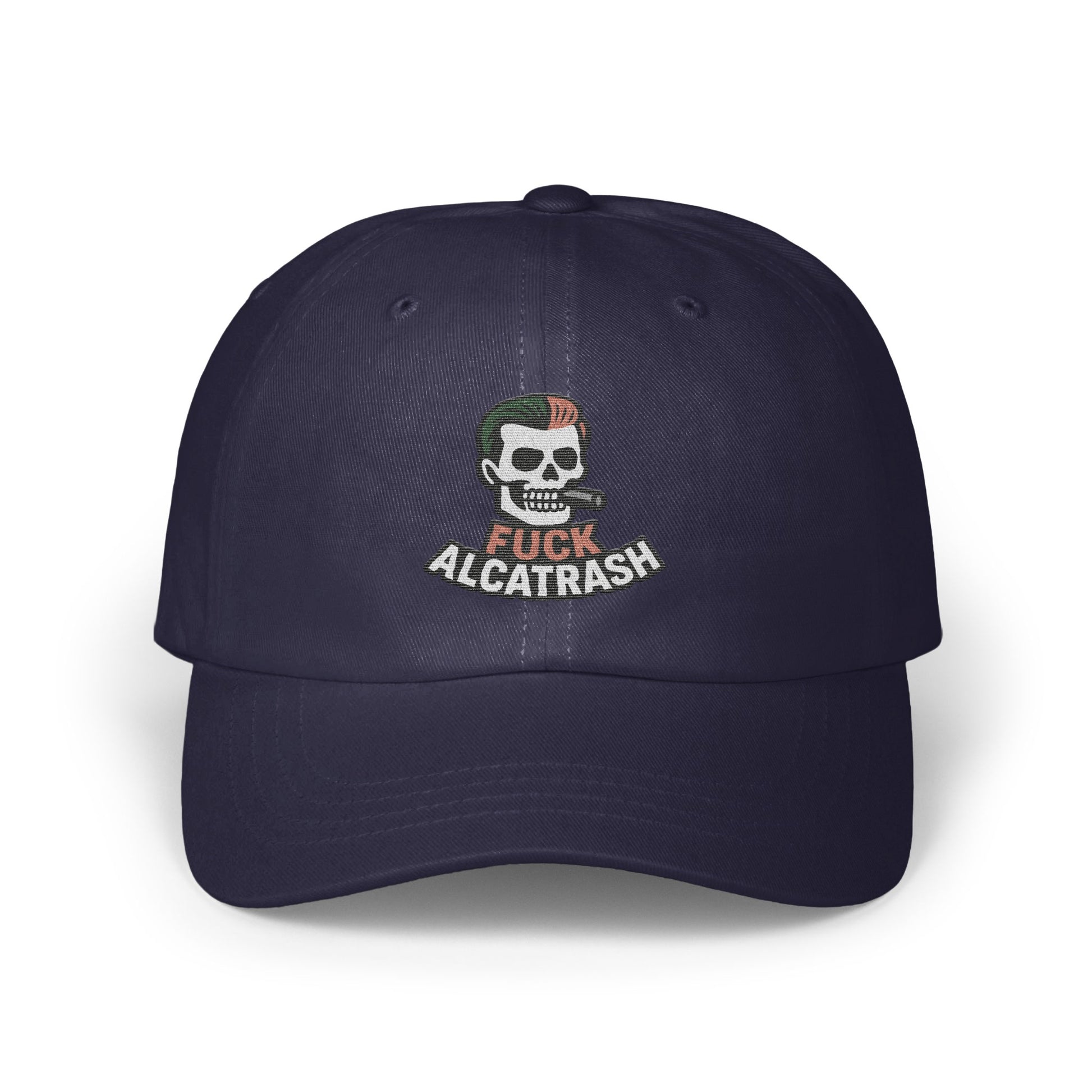 Fuck Alcatrash Skull Design Navy Blue Cap product