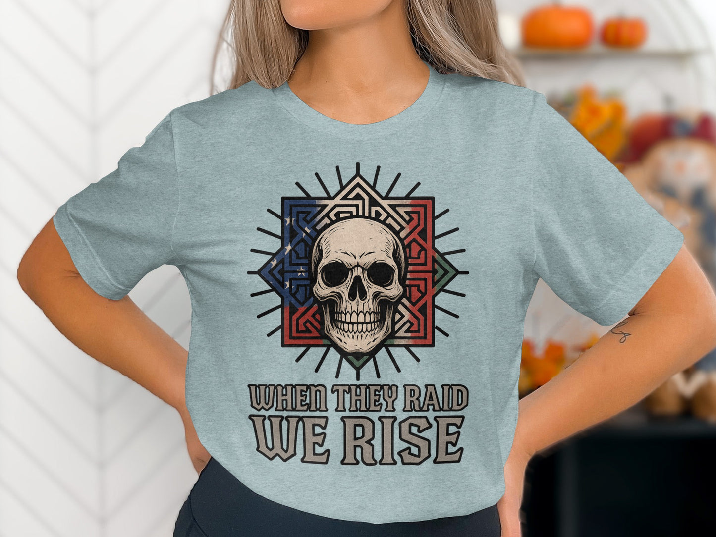 When They Raid We Rise Skull Graphic T-Shirt
