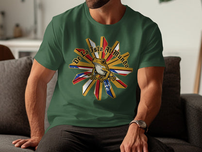 De La Isla Al Mundo Frog Flag Design T-shirt