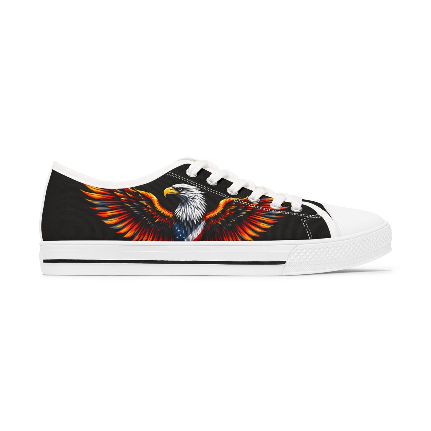 Bold Eagle Women's Low Top Sneakers, Casual Sneakers, Art Sneakers, Summer Footwear, Eagle Design Sneakers, Unique Women's Shoes