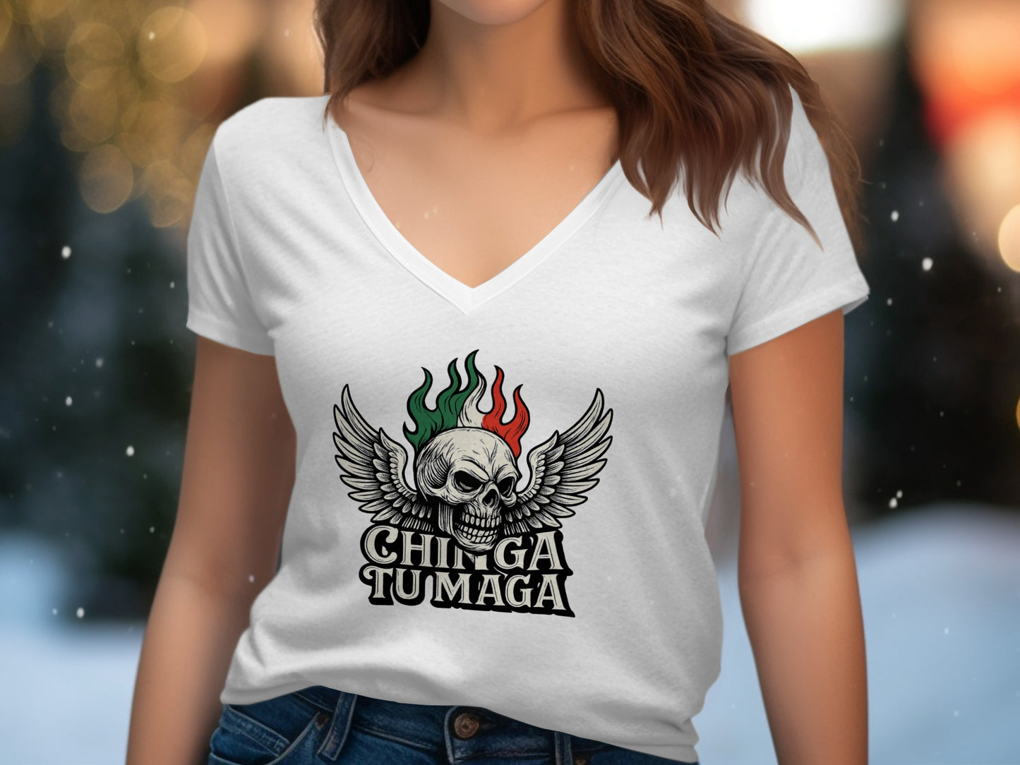 Skull with Wings Chinga Tu Maga Graphic Tee product