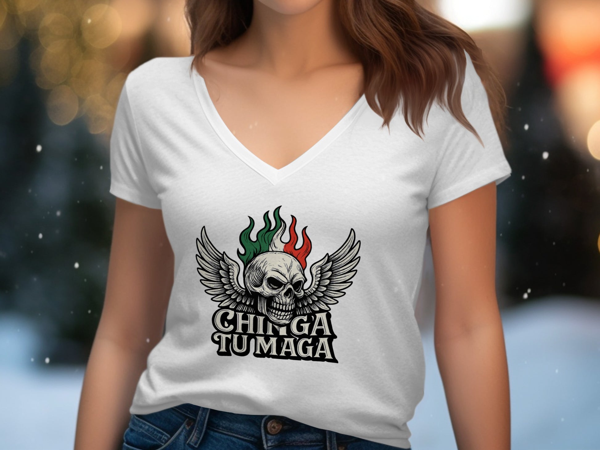 Skull with Wings Chinga Tu Maga Graphic Tee product